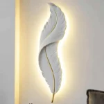 Applique Murale Plume 62cm blanc sanilum – Image 4