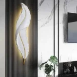 Applique Murale Plume 62cm blanc sanilum – Image 8