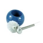 Brosse WC Inox avec support en céramique Bowl Bleu – Image 2
