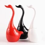 Brosse WC Plastique avec Base en Céramique Rouge – Image 3
