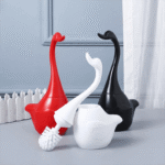 Brosse WC Plastique avec Base en Céramique Rouge