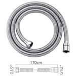 Clemed tuyau de douche Anti-Torsion et Anti-Pliure, Acier inoxydable Chrome – Image 5