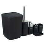 Ensemble 6 Accessoires Salle de Bain PVC Sanilum Noir – Image 5