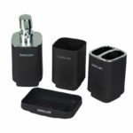 Ensemble 6 Accessoires Salle de Bain PVC Sanilum Noir – Image 2
