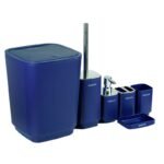 Ensemble 6 Accessoires Salle de Bain en PVC Sanilum Bleu – Image 2