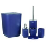 Ensemble 6 Accessoires Salle de Bain en PVC Sanilum Bleu