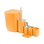 Ensemble 6 Accessoires Salle de Bain PVC Sanilum Orange – Image 2