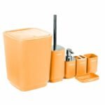 Ensemble 6 Accessoires Salle de Bain PVC Sanilum Orange – Image 6