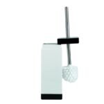 Ensemble Distributeur Savon avec Brosse WC Beige en Céramique – Image 2