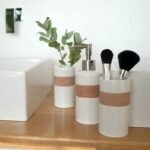 Ensemble Distributeur Savon avec Brosse WC Chic en Céramique – Image 5