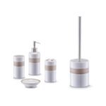 Ensemble Distributeur Savon avec Brosse WC Chic en Céramique
