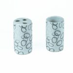 Ensemble distributeur savon 4 Pièces D'accessoires de Salle de Bain Circles en Céramique – Image 2