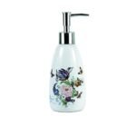 Ensemble distributeur savon 4 Pièces D'accessoires de Salle de Bain Fleurant en Céramique – Image 3