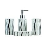 Ensemble distributeur savon 4 Pièces D'accessoires de Salle de Bain Liner en Céramique