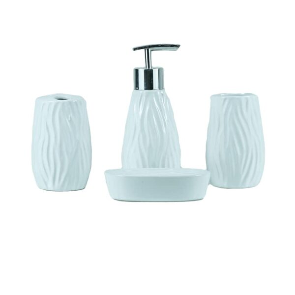 Ensemble distributeur savon 4 Pièces D'accessoires de Salle de Bain Snow White en Céramique