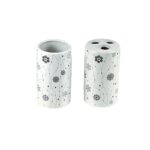 Ensemble distributeur savon 4 Pièces D'accessoires de Salle de Bain Snow en Céramique – Image 2