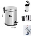 Ensemble poubelle a pédale et brosse de salle de bain en inox – Image 5