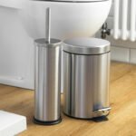 Ensemble poubelle a pédale et brosse de salle de bain en inox