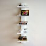 Étagère murale blanc 80 cm avec 5 niveaux tol – Image 2