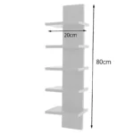 Étagère murale blanc 80 cm avec 5 niveaux tol – Image 3