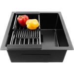 Evier de Cuisine Wissa Noir en Inox 55x45cm – Image 2
