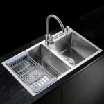 Évier de Cuisine en Inox Argenté à Double Cuve – Image 5