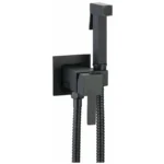 Kit WC Mitigeur et tuyau flexible Noir Mat moderne Carré laiton