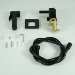 Kit WC Mitigeur et tuyau flexible Noir Mat moderne Carré laiton – Image 7