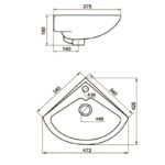 Lave mains d'angle 34cm Sanimed pros – Image 4