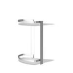 Meuble 2 Étagère pour Salle de Bain de Coin en Verre et Aluminium Ishura – Image 4
