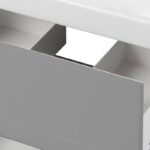 Meuble Salle de Bain gris Élégant avec Lavabo et Miroir – Image 13