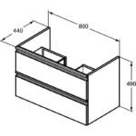 Meuble Salle de Bain noir avec Lavabo et Miroir à led – Image 11