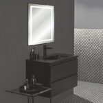 Meuble Salle de Bain noir avec Lavabo et Miroir à led – Image 3