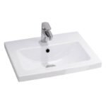 Meuble Salle de Bain blanc Élégant avec Lavabo et Miroir – Image 12