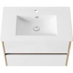 Meuble Salle de Bain blanc Élégant avec Lavabo et Miroir – Image 5