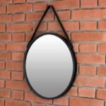 Miroir Rond 60 cm avec Ceinture Noire SANILUM