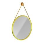 Miroir Rond 45 cm jaune avec Ceinture cuivre SANILUM – Image 2