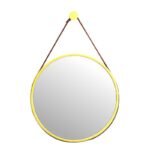 Miroir Rond 45 cm jaune avec Ceinture cuivre SANILUM – Image 3