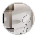 Miroir Rond Résine Blanche 50 cm Épure et Élégance – Image 3