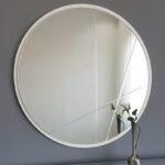 Miroir Rond Résine Blanche 50 cm Épure et Élégance – Image 2