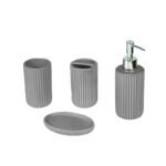 Pack Salle de Bain 6 Accessoires en Ceramique Gris Seya – Image 4