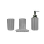Pack Salle de Bain 6 Accessoires en Ceramique Gris Seya – Image 3