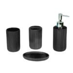 Pack Salle de Bain 6 Accessoires en Ceramique Noir Seya – Image 2