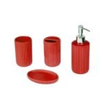 Pack Salle de Bain 6 Accessoires en Ceramique Rouge Seya – Image 3