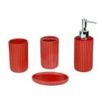 Pack Salle de Bain 6 Accessoires en Ceramique Rouge Seya – Image 7