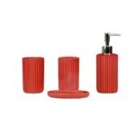 Pack Salle de Bain 6 Accessoires en Ceramique Rouge Seya – Image 2