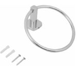Porte Serviettes cercle Chrome En Acier Inoxydable Pour Salle De Bain – Image 2