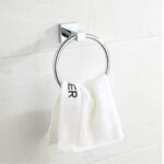 Porte Serviettes cercle Chrome En Acier Inoxydable Pour Salle De Bain – Image 3