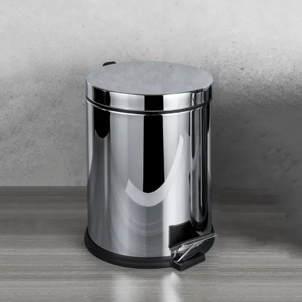 Poubelle à Pédale Chromé en Inox 12L Style