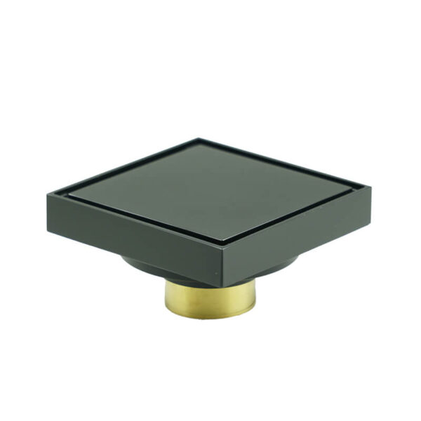 Caniveau Evacuation Inox 10x10 Carré Noir Mat